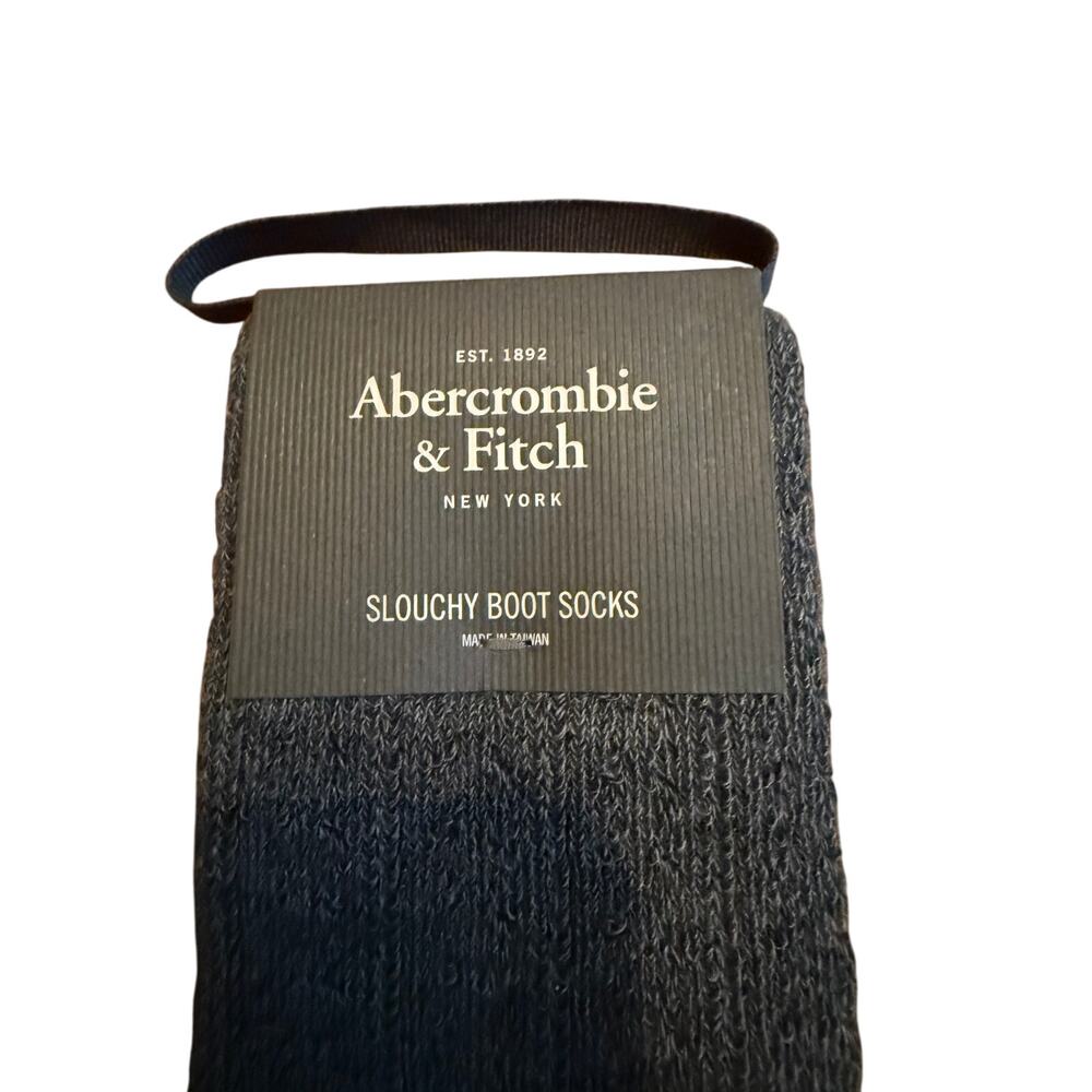 Vintage Y2K Abercrombie Dark Grey Slouchy Boot Socks w/Bow NWT RARE - Picture 3 of 4
